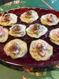 Carpaccio de betteraves rouges aux concombre et pancetta