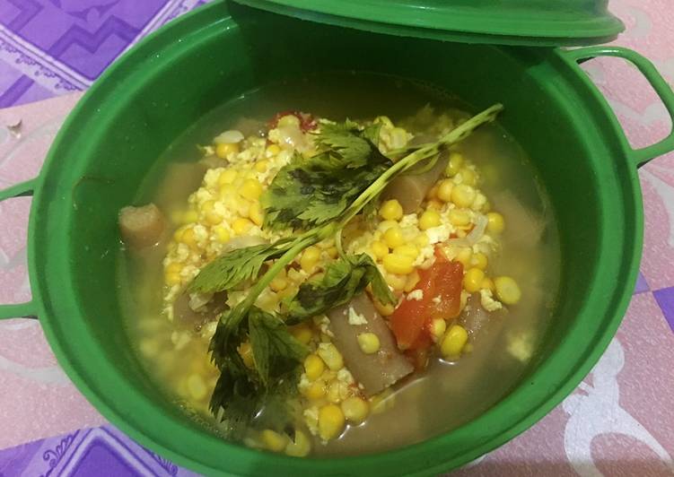 Recipe: Tasty Soup jagung sosis kaya rasa