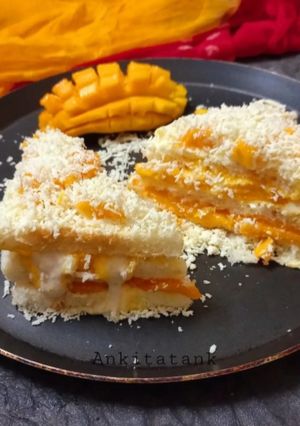 A picture of Mango ice cream sandwich.