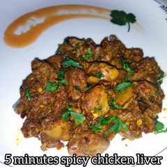 A picture of 5 minutes spicy chicken liver.