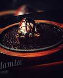 Hot Sizzling Biscuit Brownie with Vanilla Ice cream (quick easy)