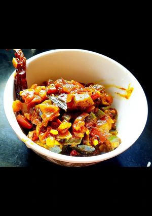 A picture of Okra | bhindi fry.