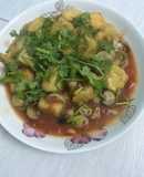 Tàu hủ sốt nấm rơm và cà chua