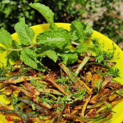 A picture of Kurkuri Bhindi (Crispy Lady's fingers).