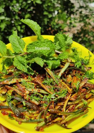 A picture of Kurkuri Bhindi (Crispy Lady's fingers).