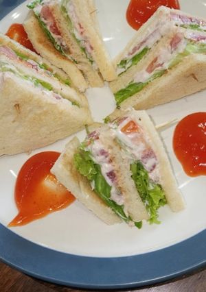 Foto resep Roti tawar sandwich mayonaise