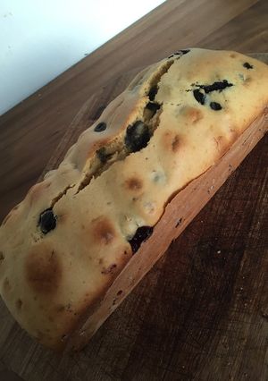Una foto de Budín de arándanos