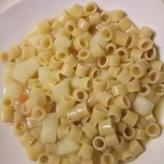 A picture of Pasta and potatoes (Sunday supper in 20 mins).