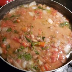 A picture of Homemade Mexican beans.