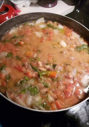 A picture of Homemade Mexican beans.