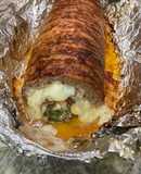 Rollo de carne relleno de espinacas y jamón y queso 🌯