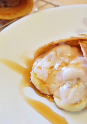 A picture of Homemade ice cream cone..