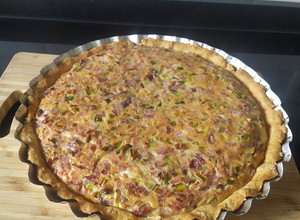 Una foto de Tarta especial de puerros y panceta