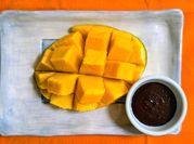 Una foto de crema de mango