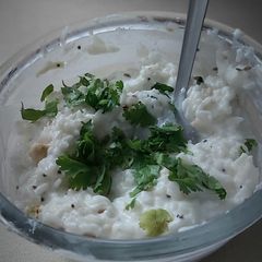 A picture of Hyderabadi Curd rice.