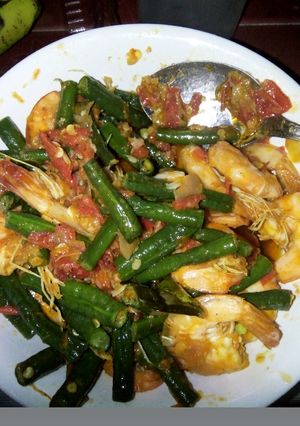 Foto resep Udang tumis kacang panjang