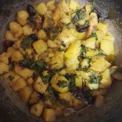A picture of Zafrani Potato Salan.