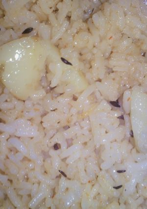 A picture of Potato jeera rice.