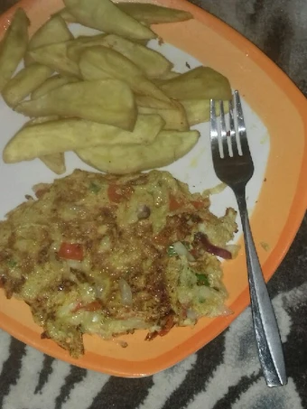 Recipe Sweet potato chips with cabbage omellet and kunun gyada the Awesome  So Delicious