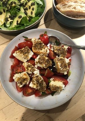 A picture of Roasted feta salad.