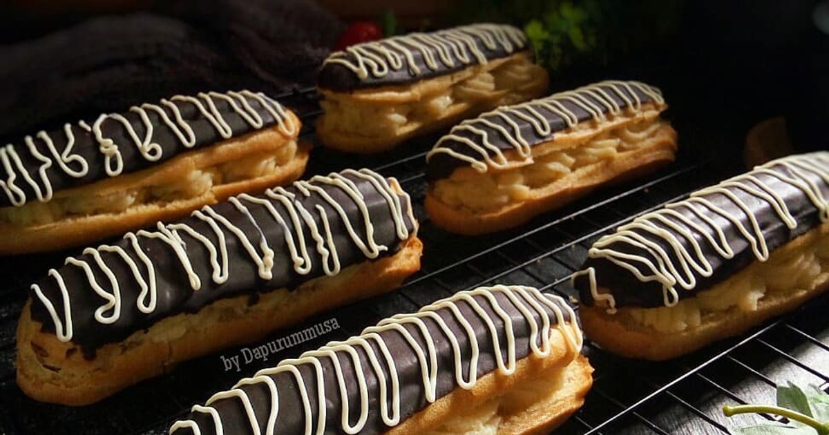 Resep eclair pakai cetakan rumahan enak dan mudah - Cookpad