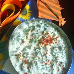 A picture of Spring onion Raita.