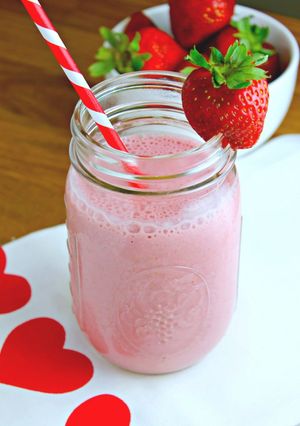 Una foto de Batido de frutilla