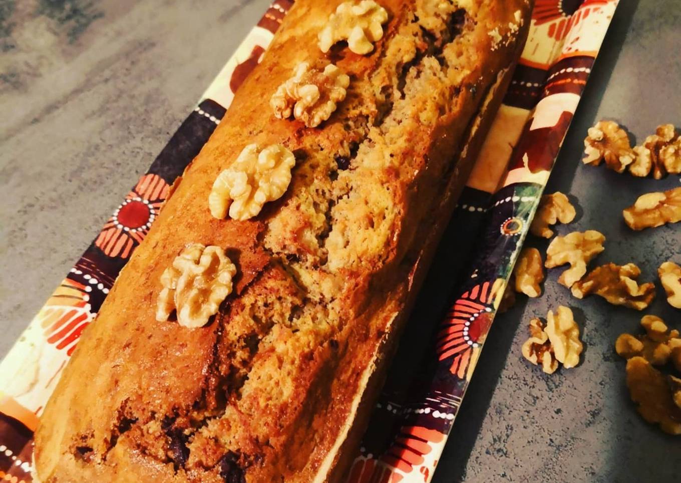 Cake choco banane et noix