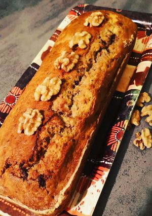 Une photo de Cake choco banane et noix