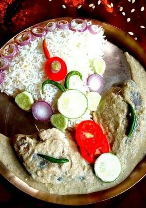 A picture of Spooky halloween Malai pomfret.