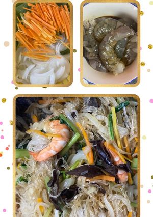 Hình của món Miến xào thập cẩm.