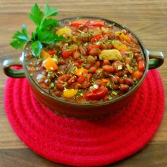 A picture of Mike's Bourbon BBQ Beans.