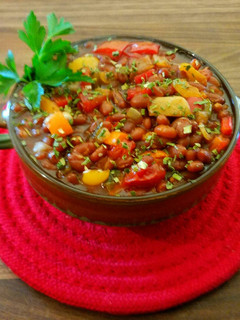 A picture of Mike's Bourbon BBQ Beans.