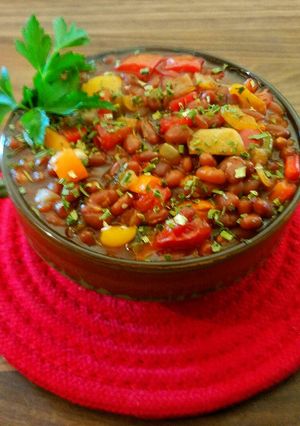 A picture of Mike's Bourbon BBQ Beans.