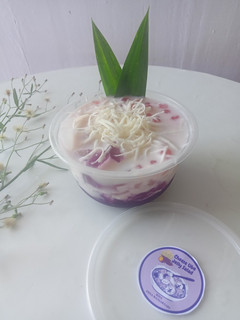 Foto resep Cheese Ube Jelly Salad