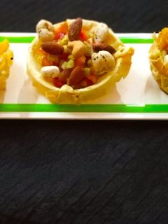A picture of Masala papad katori chaat.