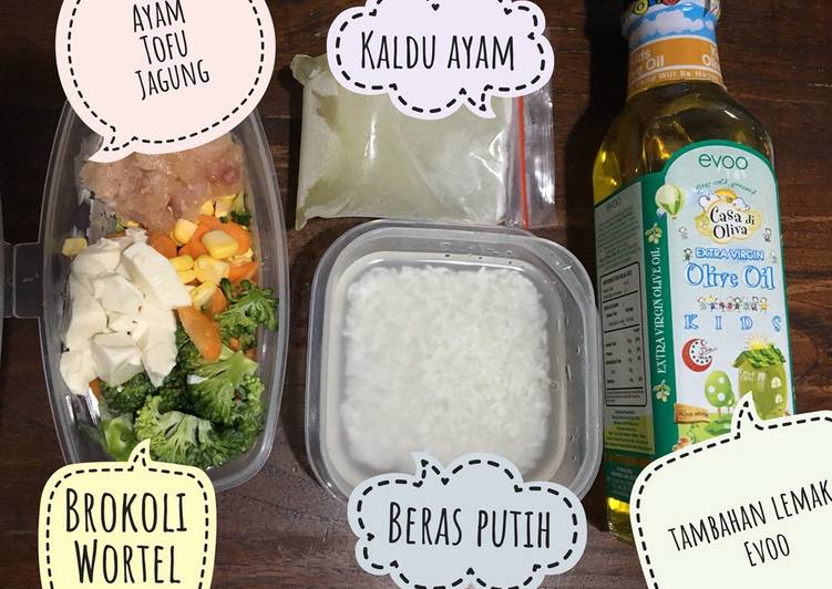 Resep: Mpasi 4⭐️ 6+ (Bubur Nasi Ayam Tahu Brokoli Wortel) yang Lezat