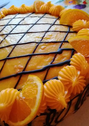 Una foto de Torta panqueque naranja
