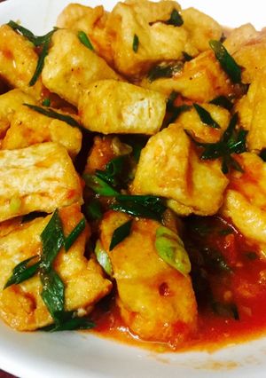 A picture of Tofu in Tomato Sauce 🍅.