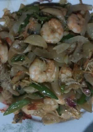 Foto resep Udang jamur bombay pedas manis