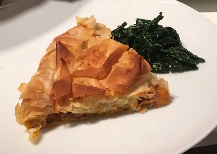 Steps to Make Ultimate Vegan squash and potato filo pie