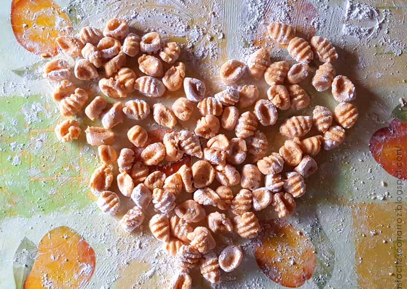 Ñoquis de calabaza / zapallo con harina de arroz, almidón de maíz y mandioca (SIN GLUTEN)