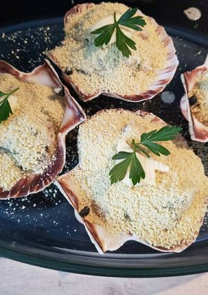 Une photo de Mes toutes simples Saint-jacques gratinées