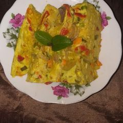 A picture of Steamed noodles with red bell pepper #OneAfrica.