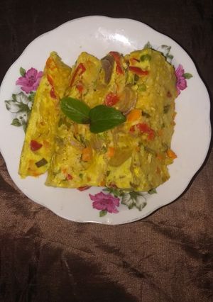 A picture of Steamed noodles with red bell pepper #OneAfrica.