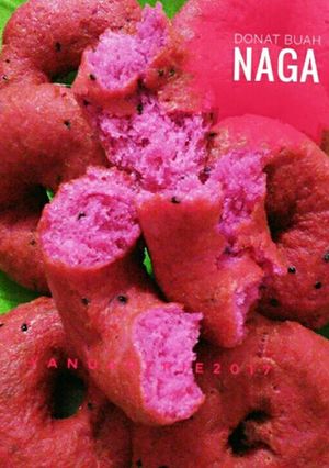Foto resep Donat buah naga
