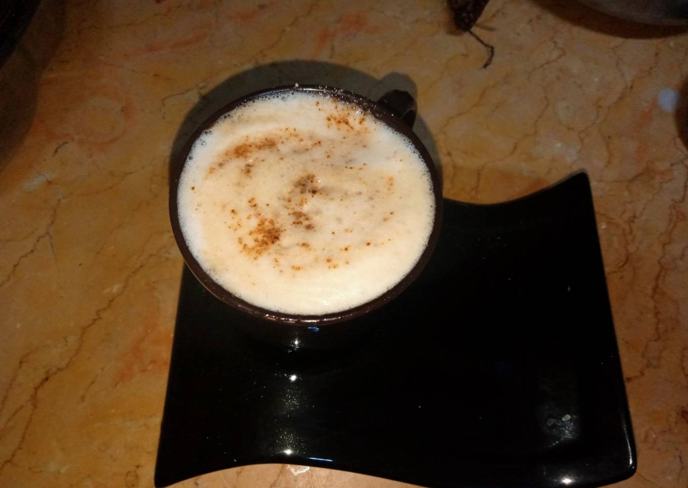 Frothy creamy coffee