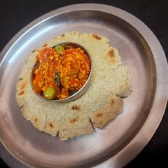 A picture of Jowar roti with carrot pickle 😍.