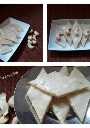 A picture of Kaju Katli.