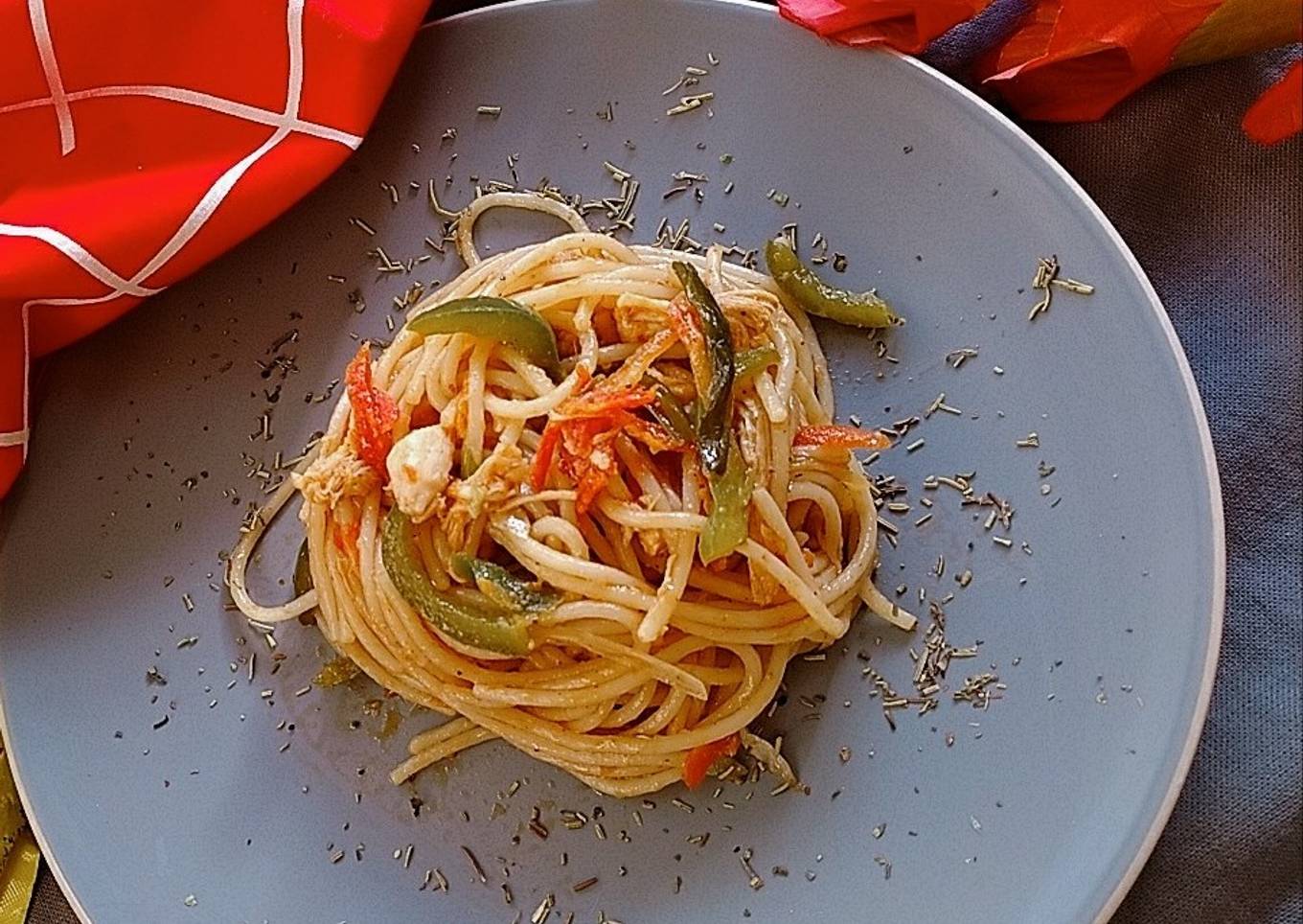 Tikka spaghetti